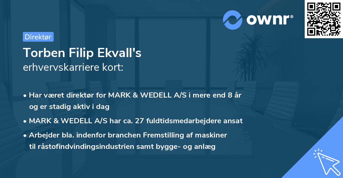 Torben Filip Ekvall's erhvervskarriere kort