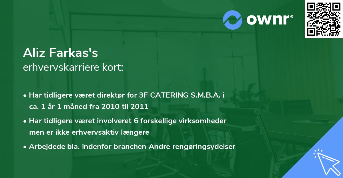 Aliz Farkas's erhvervskarriere kort