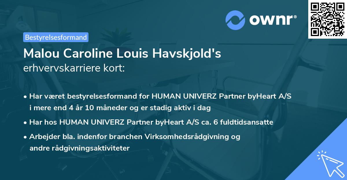 Malou Caroline Louis Havskjold's erhvervskarriere kort