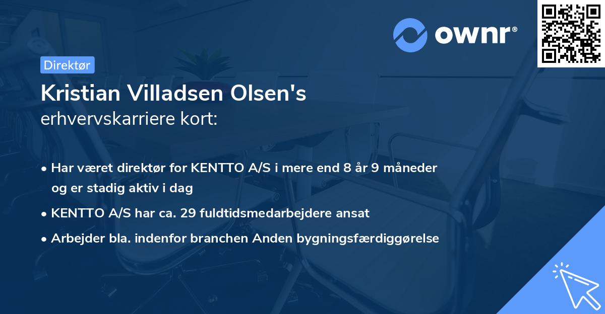 Kristian Villadsen Olsen's erhvervskarriere kort