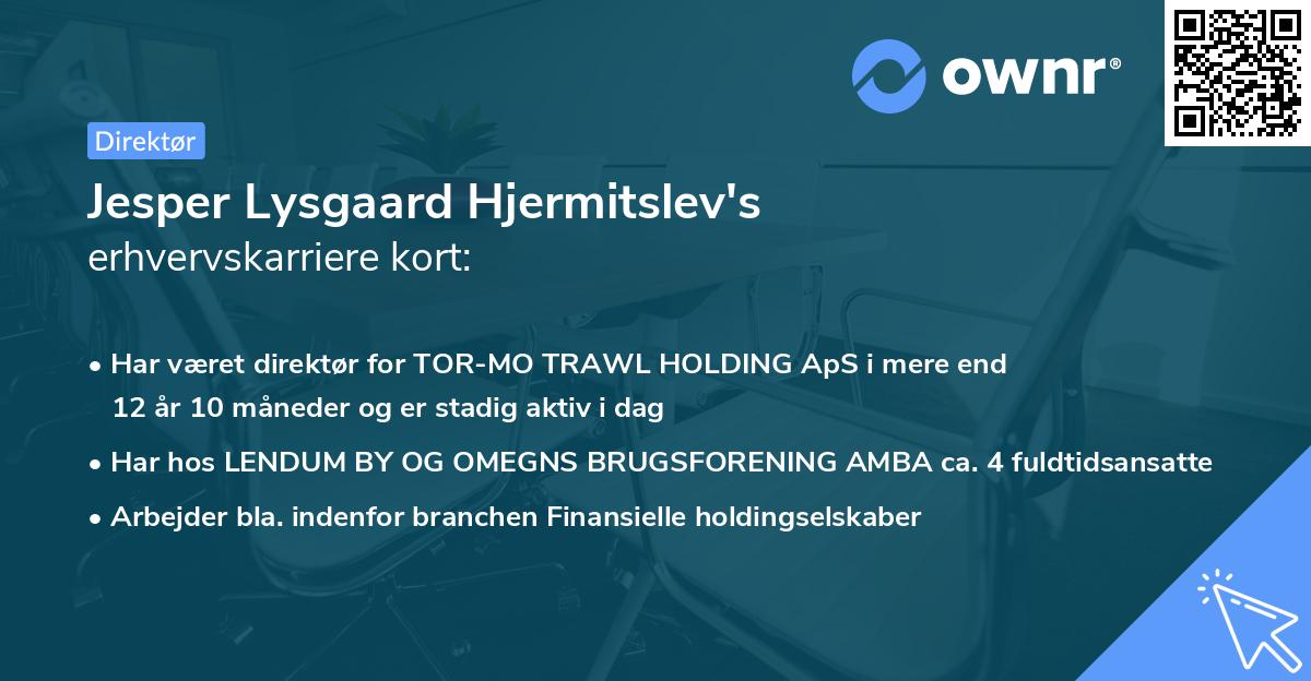 Jesper Lysgaard Hjermitslev's erhvervskarriere kort