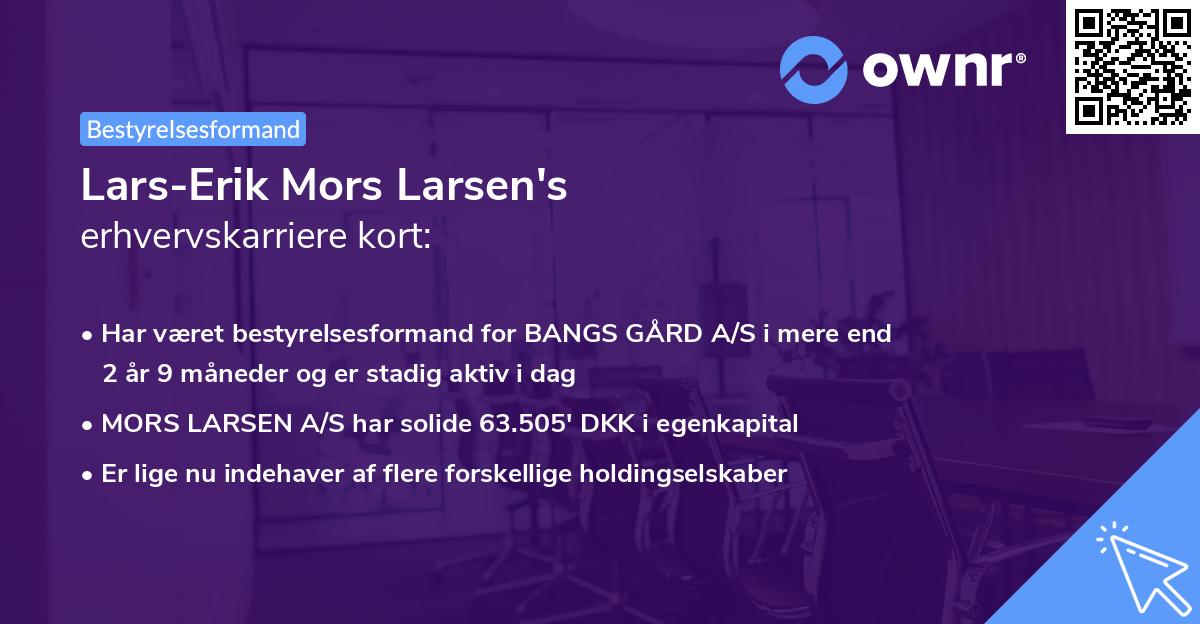 Lars-Erik Mors Larsen's erhvervskarriere kort