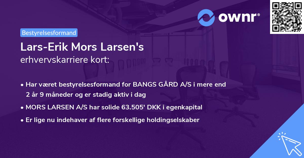 Lars-Erik Mors Larsen's erhvervskarriere kort