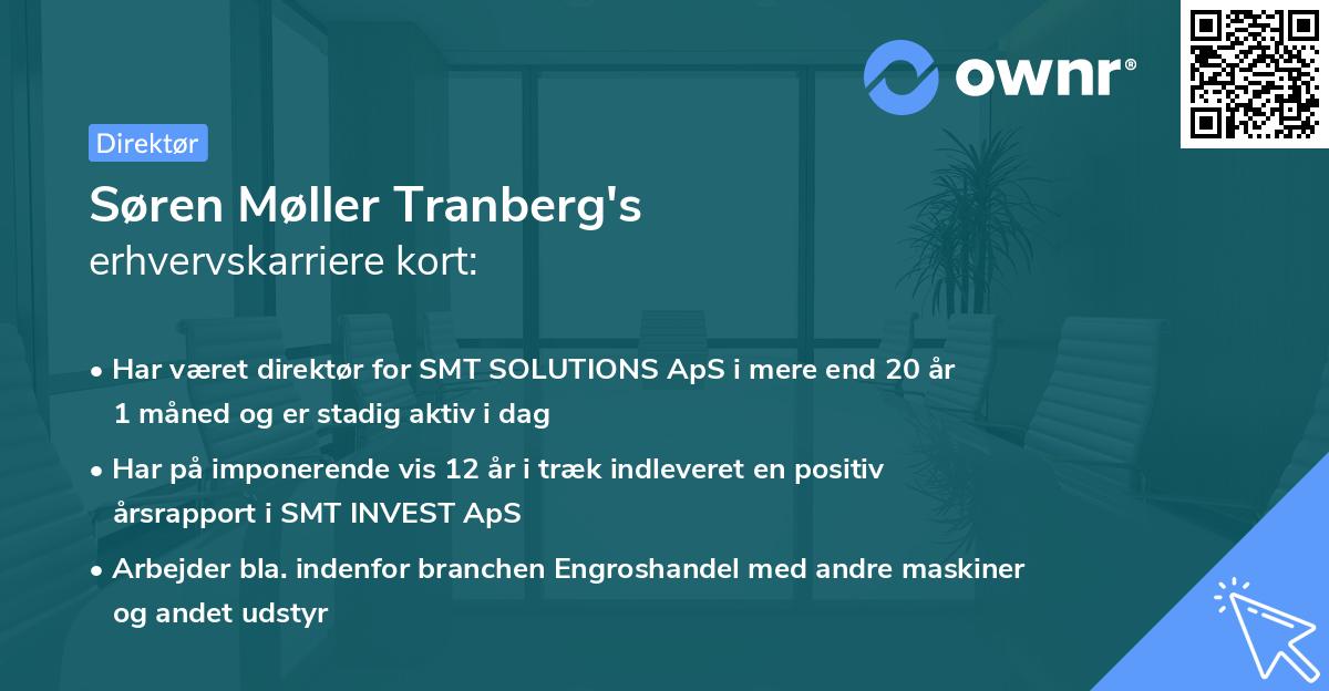 Søren Møller Tranberg's erhvervskarriere kort
