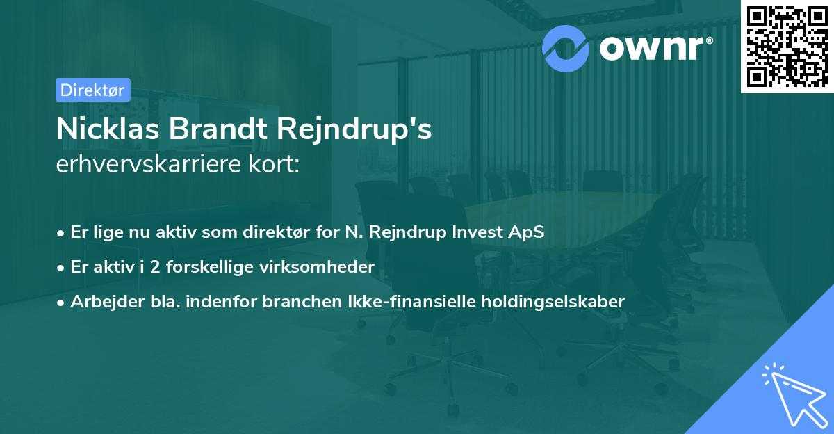 Nicklas Brandt Rejndrup's erhvervskarriere kort
