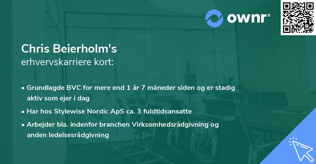 Chris Beierholm's erhvervskarriere kort
