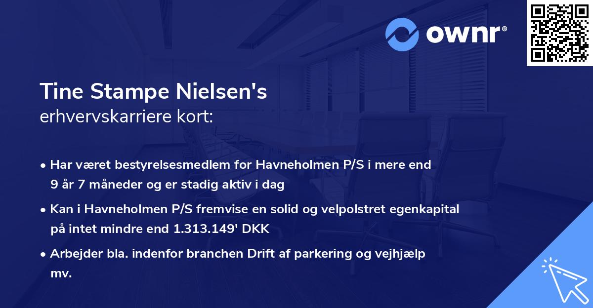 Tine Stampe Nielsen's erhvervskarriere kort