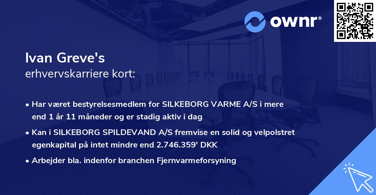 Ivan Greve's erhvervskarriere kort