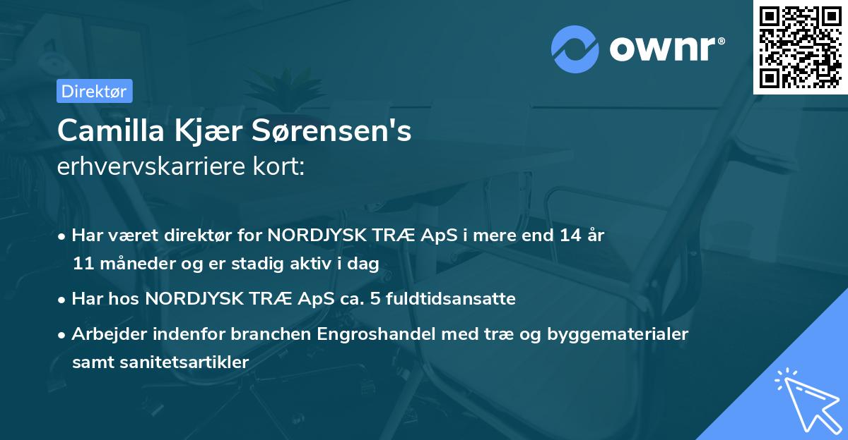 Camilla Kjær Sørensen's erhvervskarriere kort