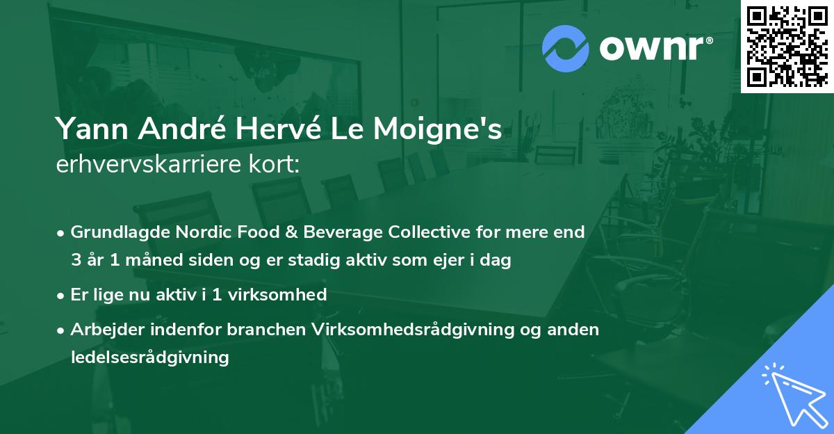 Yann André Hervé Le Moigne's erhvervskarriere kort