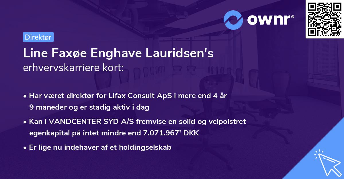 Line Faxøe Enghave Lauridsen's erhvervskarriere kort