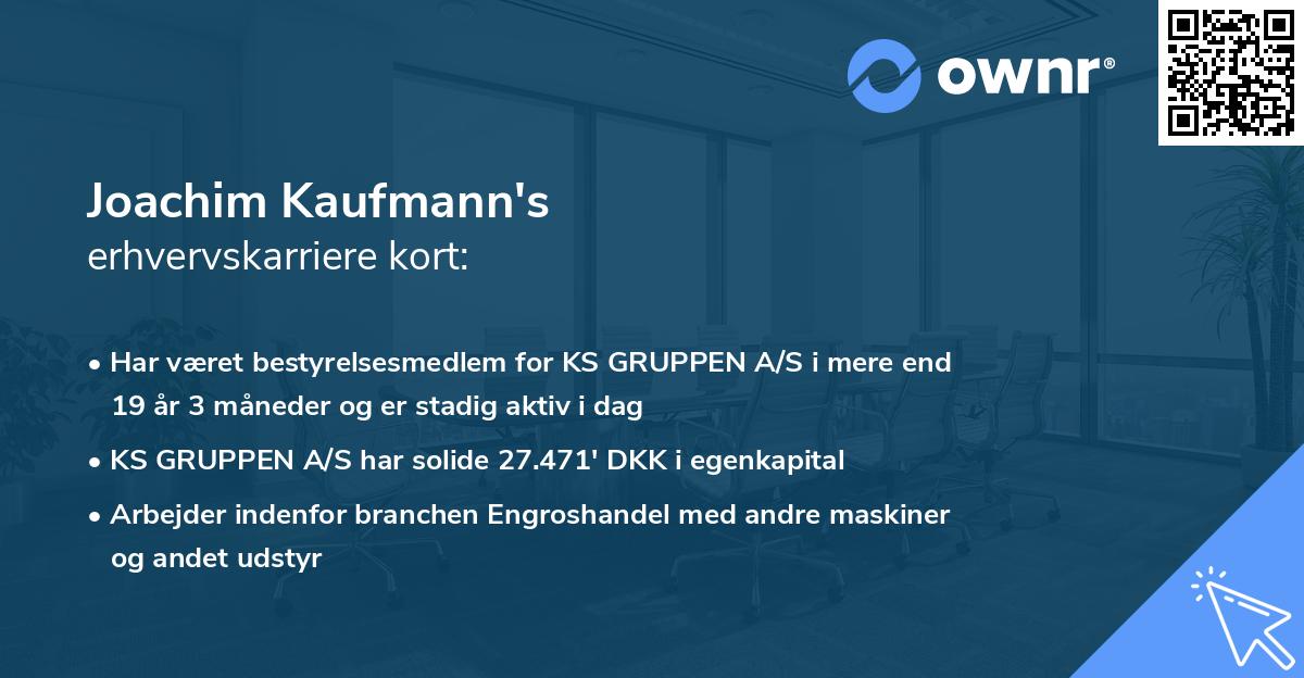 Joachim Kaufmann's erhvervskarriere kort