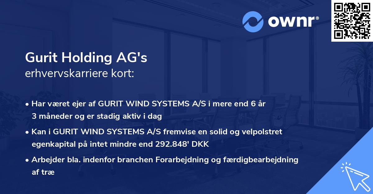 Gurit Holding AG's erhvervskarriere kort