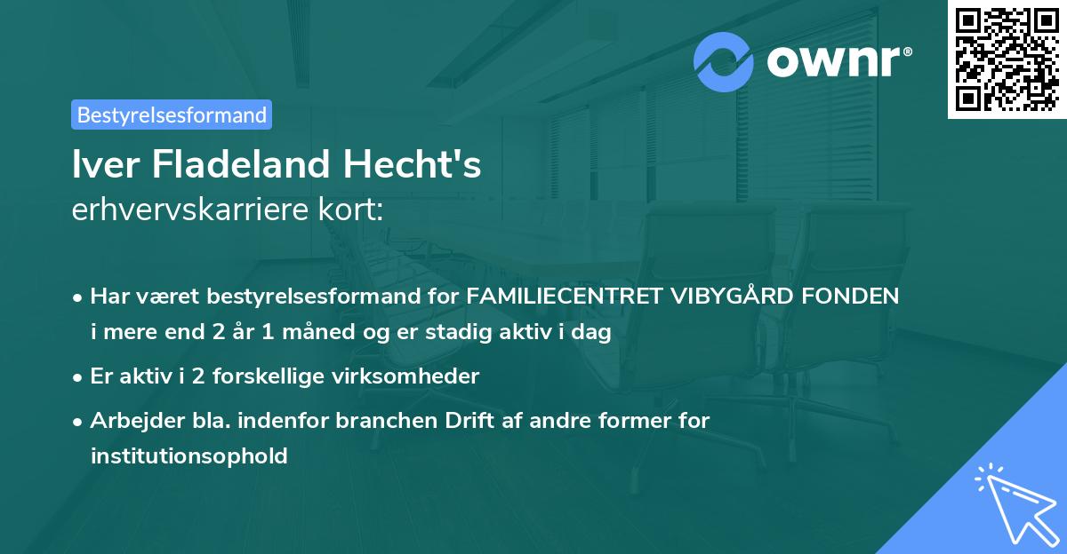 Iver Fladeland Hecht's erhvervskarriere kort