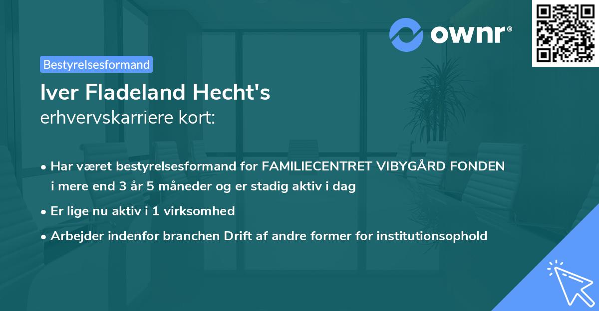 Iver Fladeland Hecht's erhvervskarriere kort