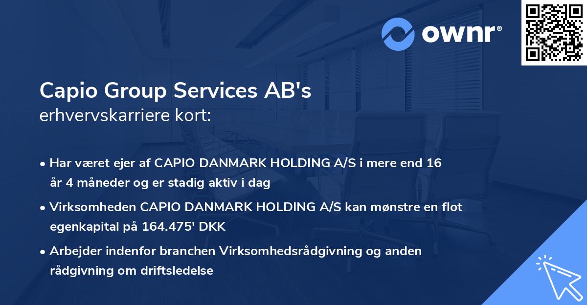 Capio Group Services AB's erhvervskarriere kort