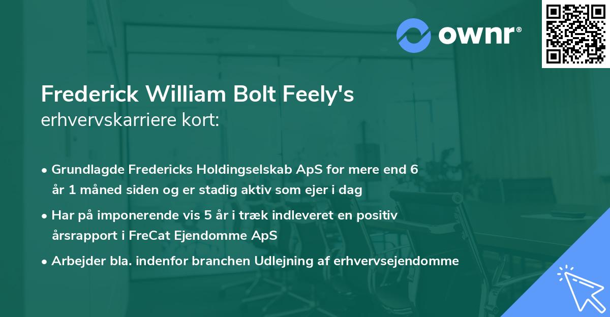 Frederick William Bolt Feely's erhvervskarriere kort