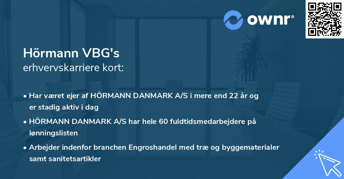 Hörmann VBG's erhvervskarriere kort