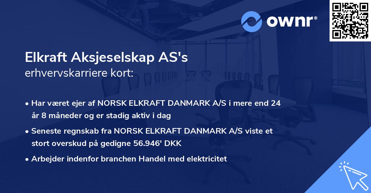 Elkraft Aksjeselskap AS's erhvervskarriere kort