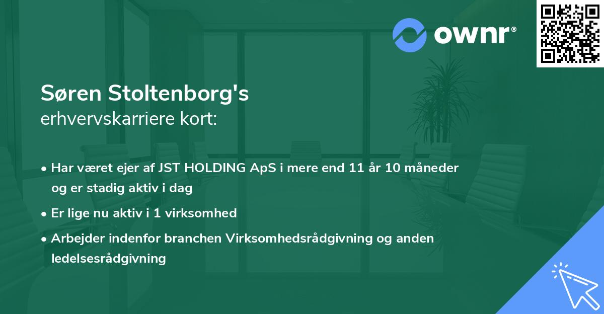 Søren Stoltenborg's erhvervskarriere kort