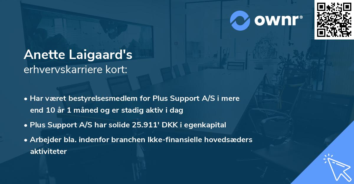 Anette Laigaard's erhvervskarriere kort