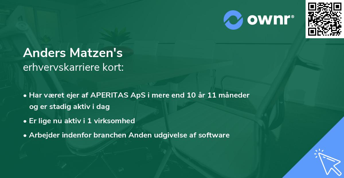 Anders Matzen's erhvervskarriere kort