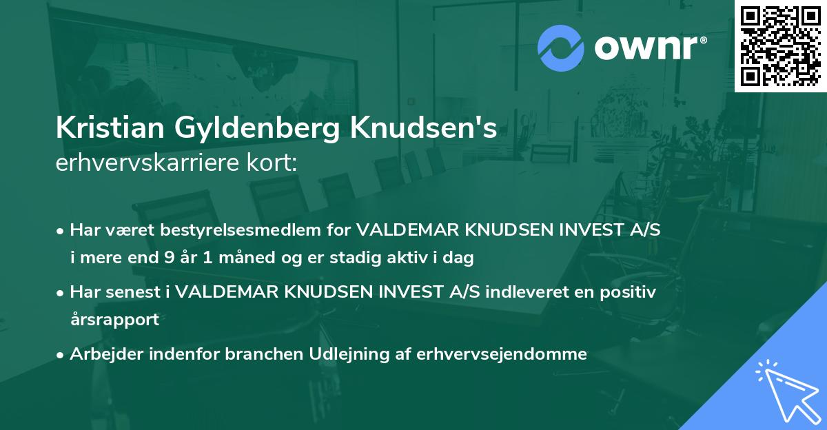 Kristian Gyldenberg Knudsen's erhvervskarriere kort