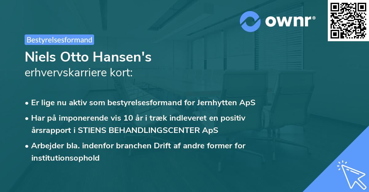 Niels Otto Hansen's erhvervskarriere kort