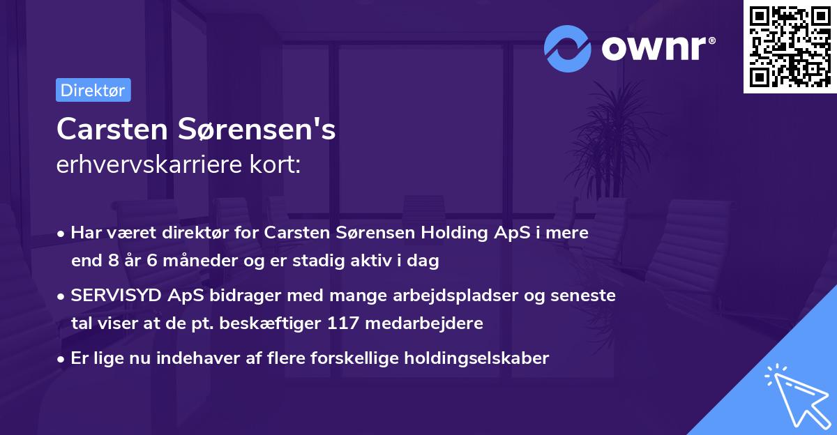 Carsten Sørensen's erhvervskarriere kort