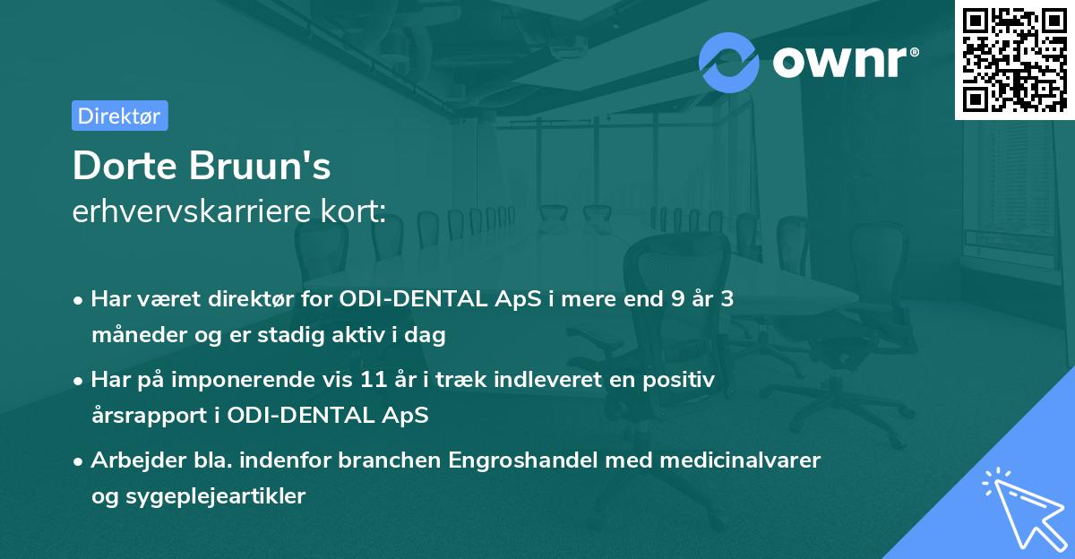 Dorte Bruun's erhvervskarriere kort