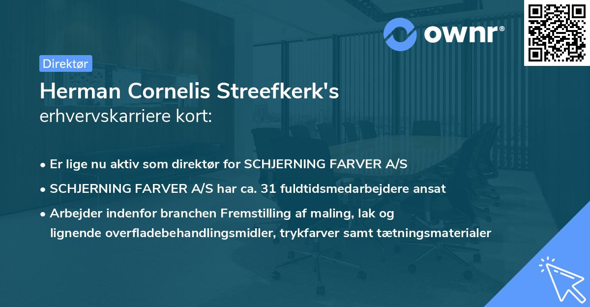 Herman Cornelis Streefkerk's erhvervskarriere kort