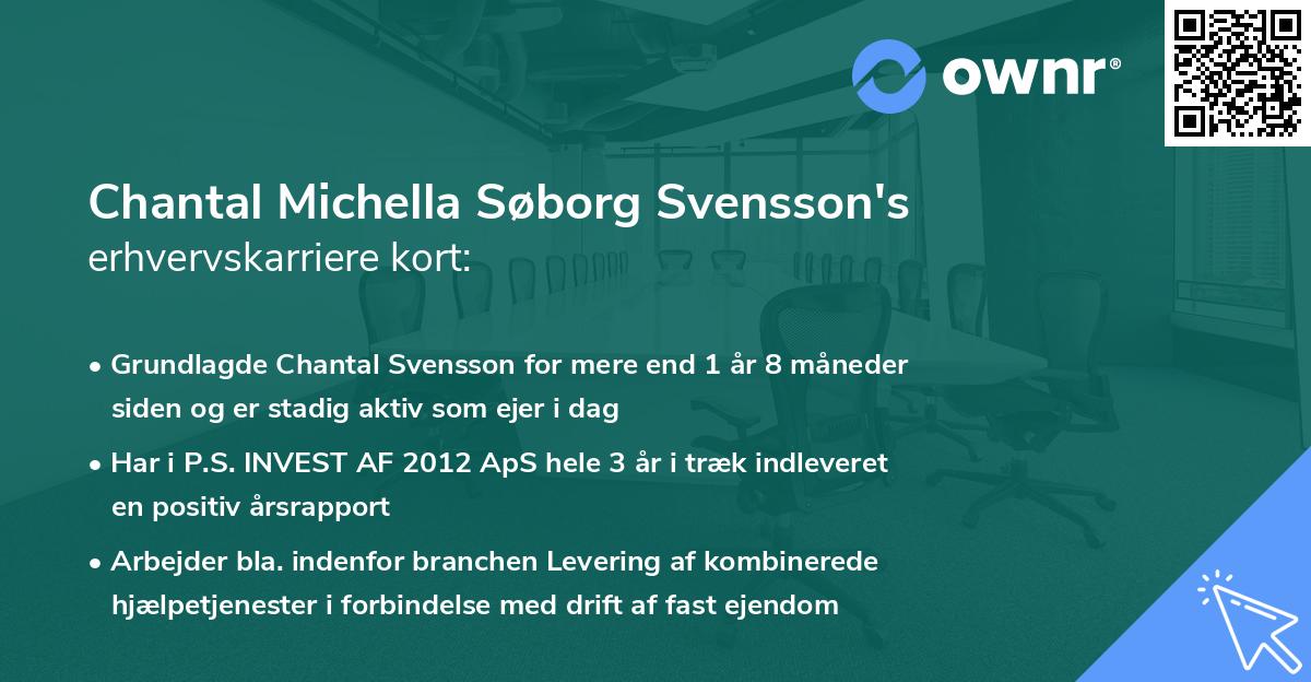 Chantal Michella Søborg Svensson's erhvervskarriere kort
