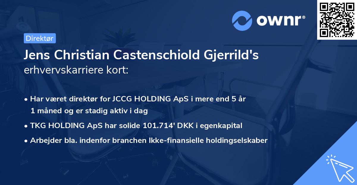 Jens Christian Castenschiold Gjerrild's erhvervskarriere kort