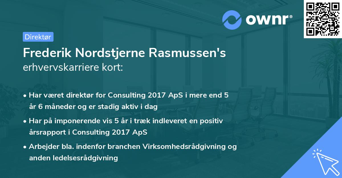Frederik Nordstjerne Rasmussen's erhvervskarriere kort