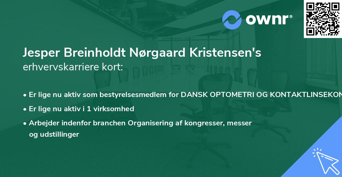 Jesper Breinholdt Nørgaard Kristensen's erhvervskarriere kort