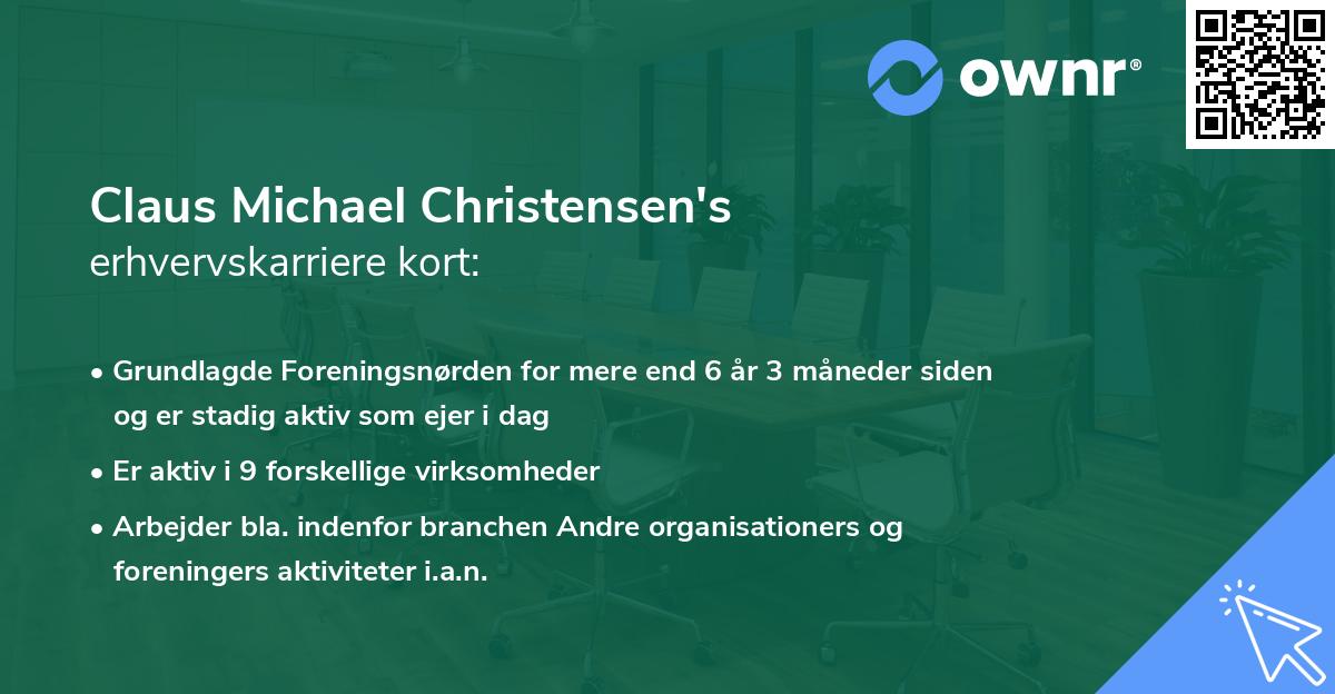 Claus Michael Christensen's erhvervskarriere kort