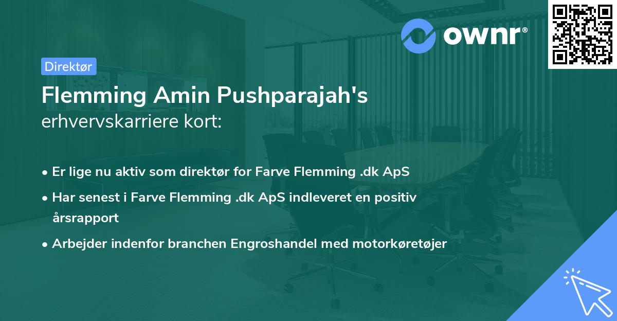 Flemming Amin Pushparajah's erhvervskarriere kort