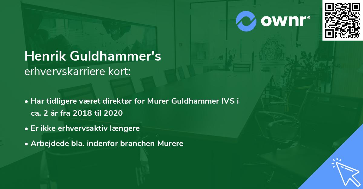 Henrik Guldhammer's erhvervskarriere kort