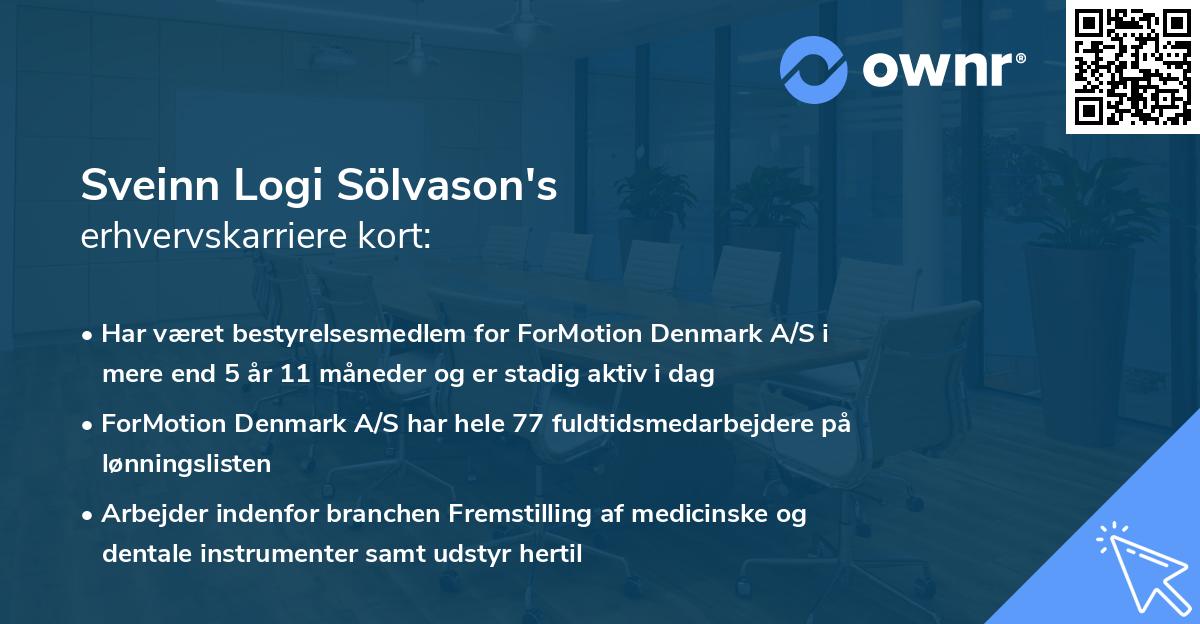 Sveinn Logi Sölvason's erhvervskarriere kort