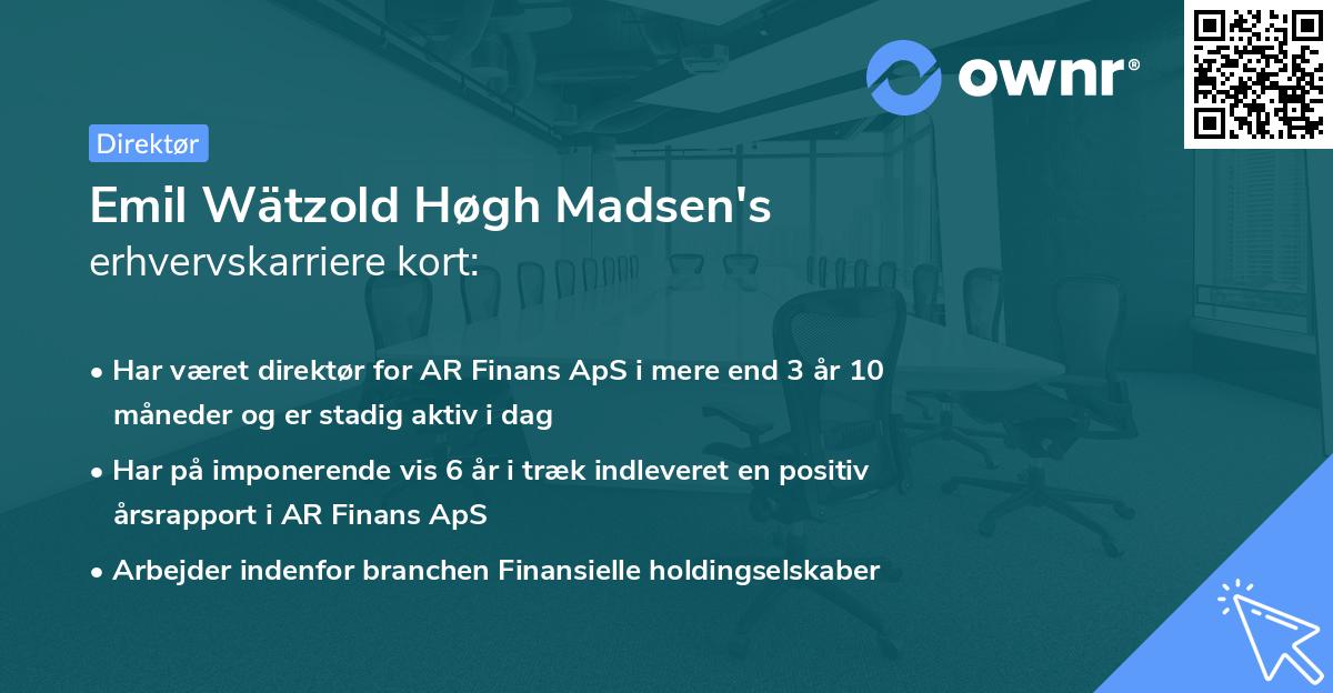 Emil Wätzold Høgh Madsen's erhvervskarriere kort