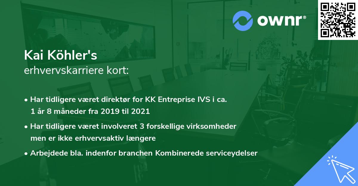 Kai Köhler's erhvervskarriere kort