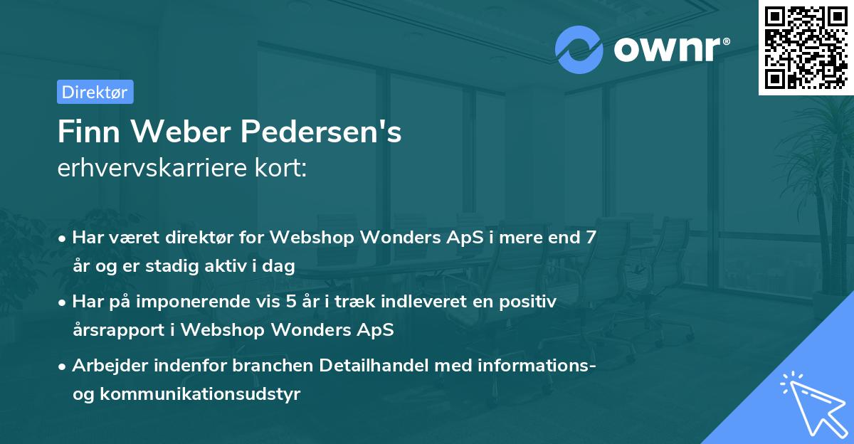 Finn Weber Pedersen's erhvervskarriere kort
