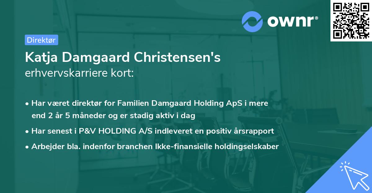 Katja Damgaard Christensen's erhvervskarriere kort