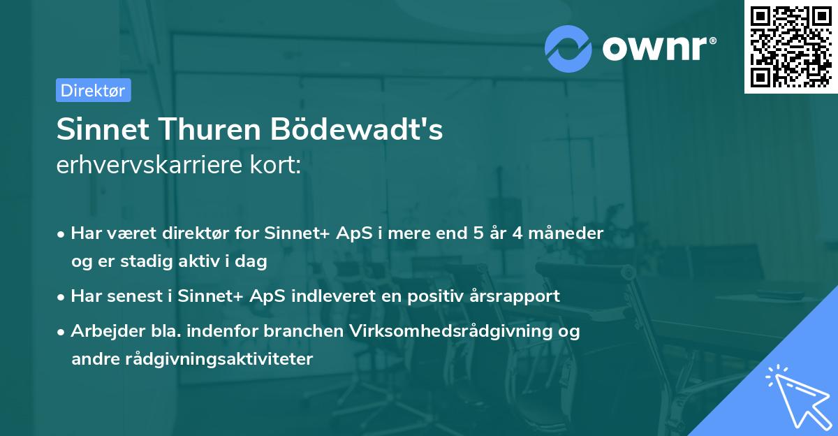 Sinnet Thuren Bödewadt's erhvervskarriere kort