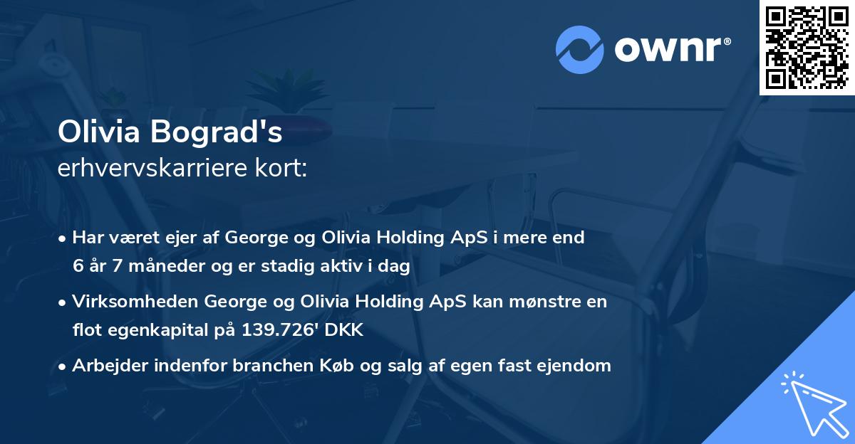 Olivia Bograd's erhvervskarriere kort
