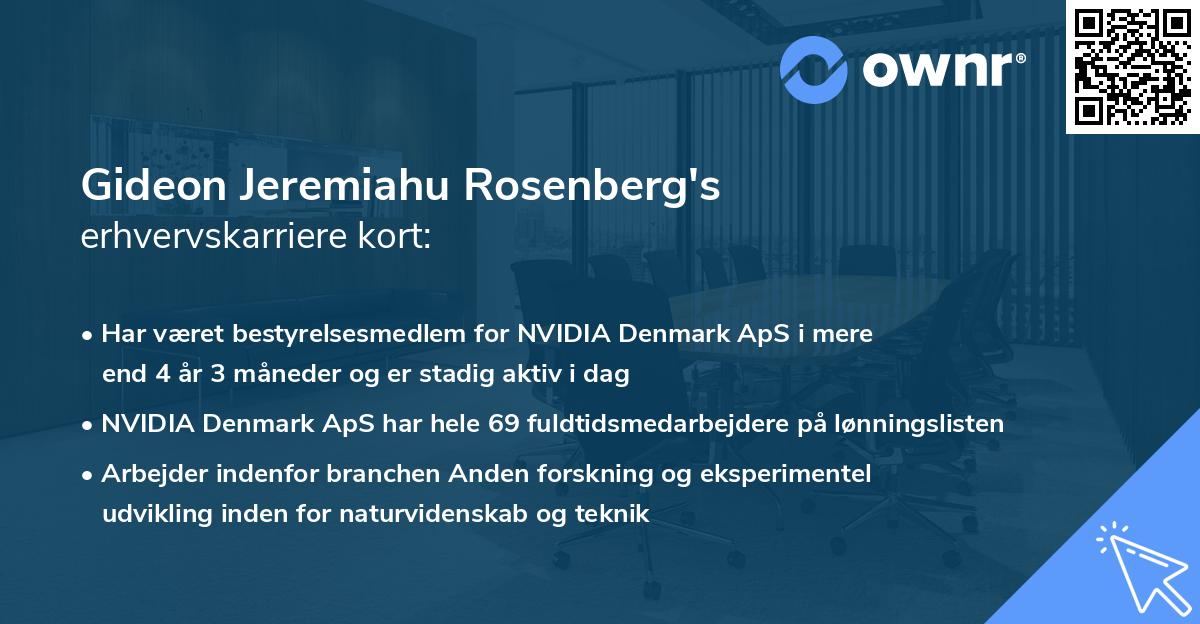 Gideon Jeremiahu Rosenberg's erhvervskarriere kort