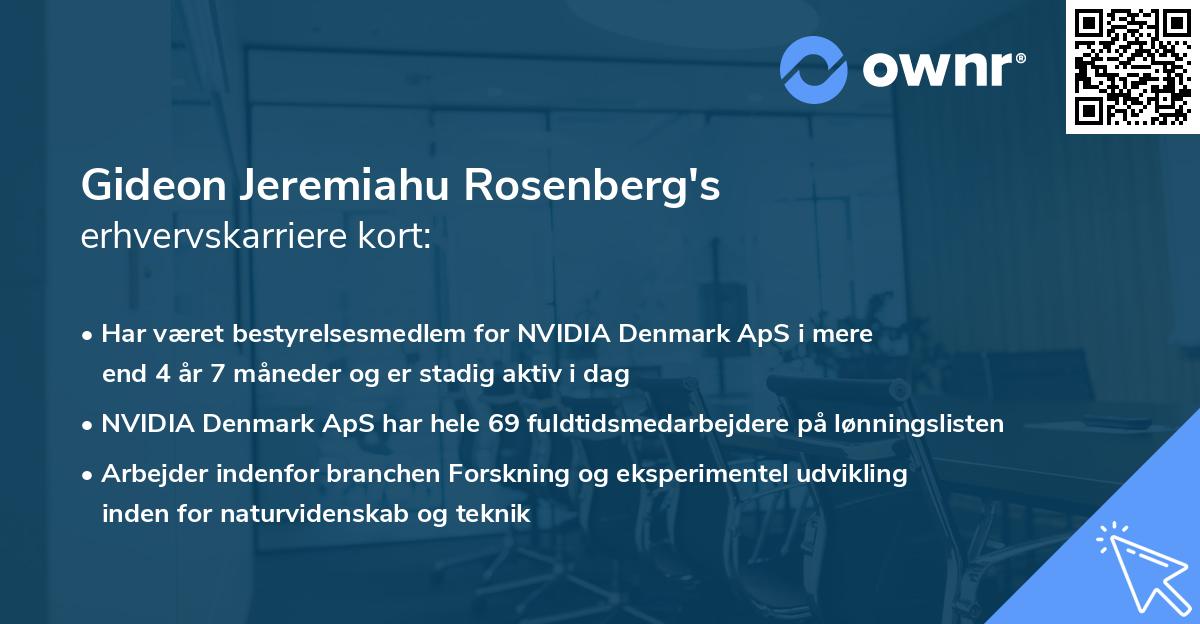 Gideon Jeremiahu Rosenberg's erhvervskarriere kort