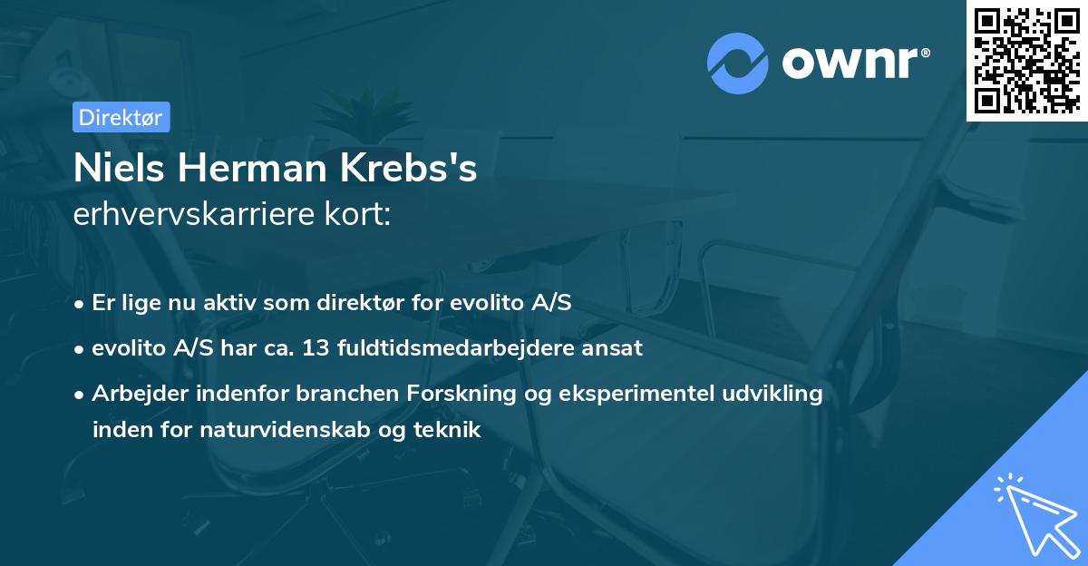 Niels Herman Krebs's erhvervskarriere kort