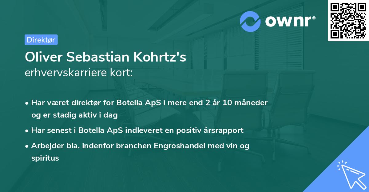 Oliver Sebastian Kohrtz's erhvervskarriere kort