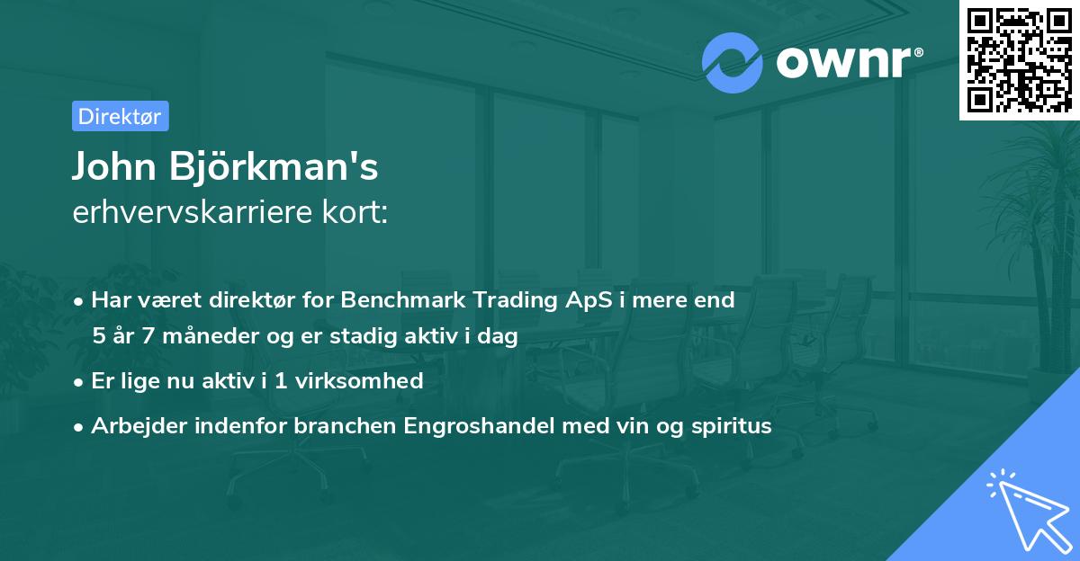 John Björkman's erhvervskarriere kort